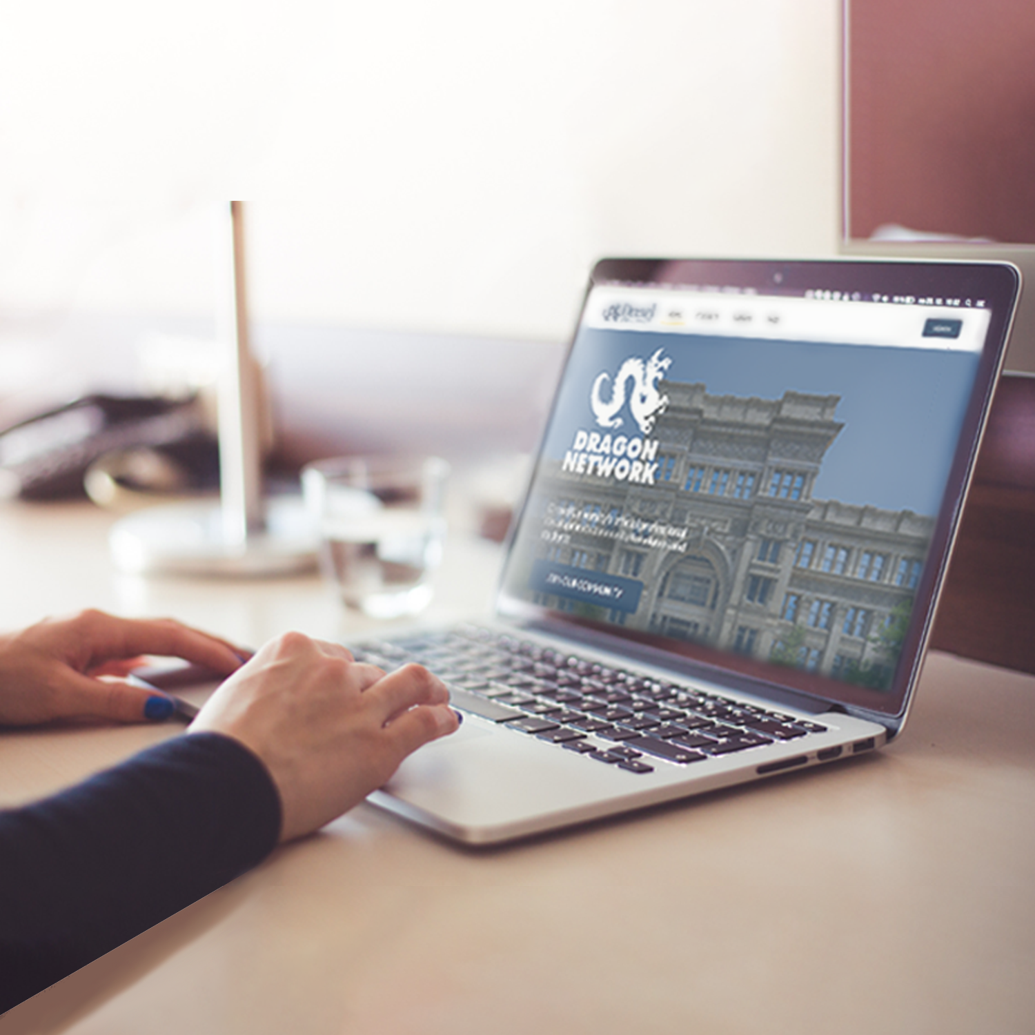 Dragon Network page on an open laptop